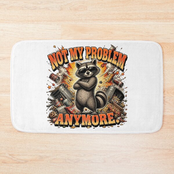 Item preview, Sarcastic Raccoon Comic T-Shirt Design – “Not My Problem Anymore” Vintage Halftone Graphic designed and sold by Cavalier-org.