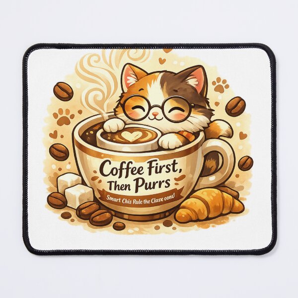 Item preview, Coffee First Then Purrs Cute Cat Art designed and sold by GUINewAlex.