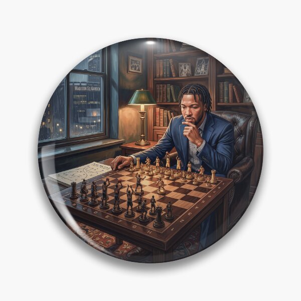 Item preview, Jalen Brunson NY Knicks MVP Playing Basketball Chess designed and sold by Home Decor Art.