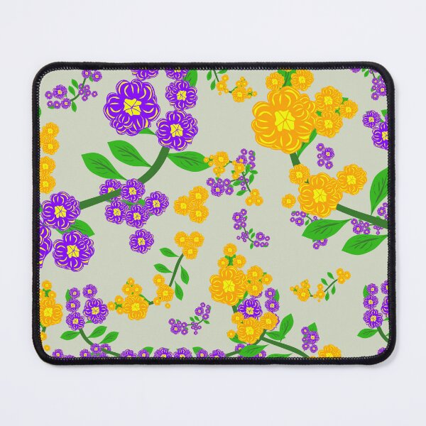 Item preview, Elegant Purple and Yellow Wildflower Seamless Botanical Pattern on Neutral Background designed and sold by Ei-Ei.