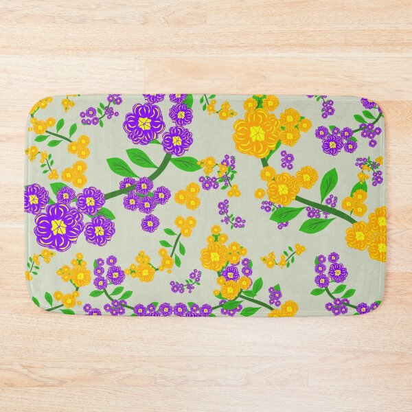Item preview, Elegant Purple and Yellow Wildflower Seamless Botanical Pattern on Neutral Background designed and sold by Ei-Ei.