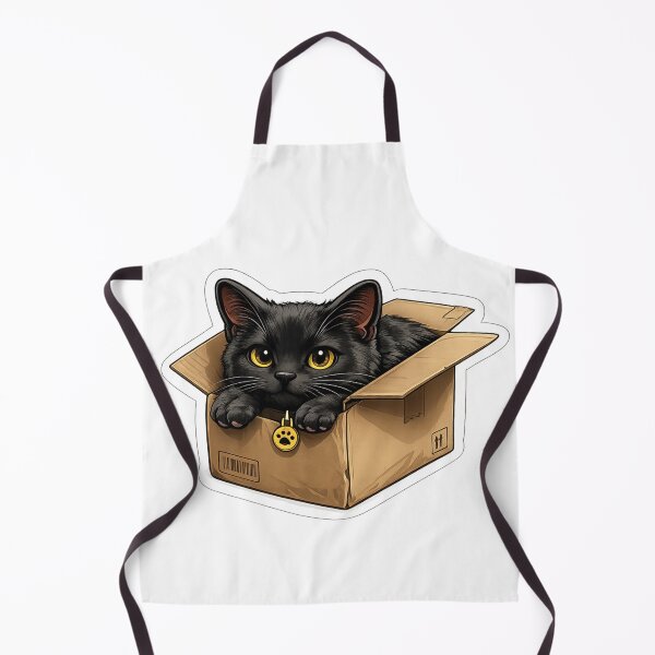 Item preview, Black Cat in a Box Sticker | Cute Curious Black Kitten | Cat Lover Gift designed and sold by Skedart.