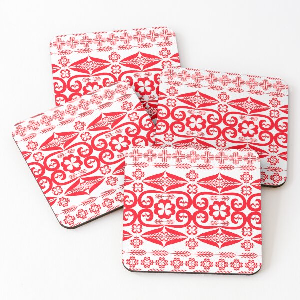 Item preview, Elegant Red Ornamental Seamless Border Pattern with Floral and Geometric Motifs designed and sold by Ei-Ei.