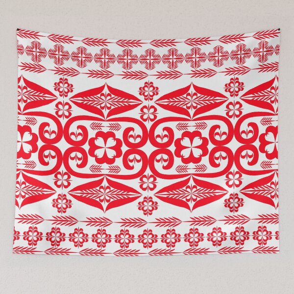 Item preview, Elegant Red Ornamental Seamless Border Pattern with Floral and Geometric Motifs designed and sold by Ei-Ei.