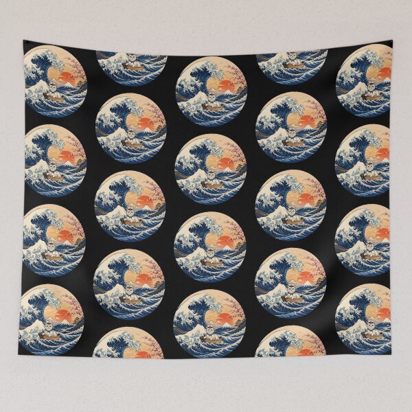 Item preview, Funny Burmilla Cat Captain Japanese Kanagawa Wave Japan Boat Mom Dad Kids designed and sold by FurryHavenPH.