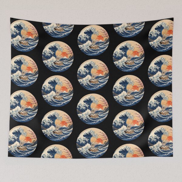 Item preview, Funny Australian Mist Cat Captain Japanese Kanagawa Wave Japan Boat Mom Dad Kids designed and sold by FurryHavenPH.
