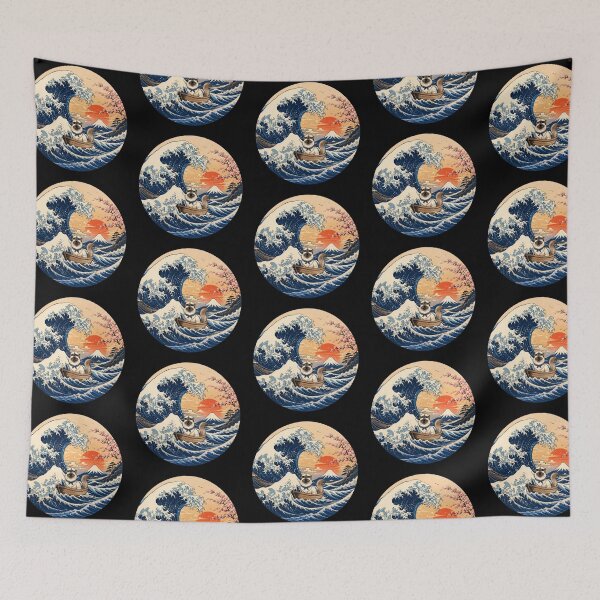 Item preview, Funny Balinese Cat Captain Japanese Kanagawa Wave Japan Boat Mom Dad Kids designed and sold by FurryHavenPH.