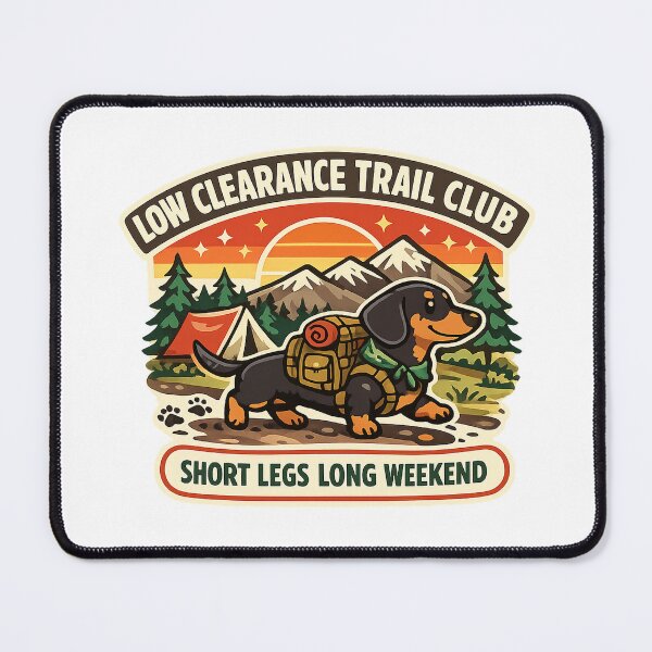Item preview, Low Clearance Trail Club Dachshund Camping Hiking Shirt designed and sold by Concrete Coffee Studio.