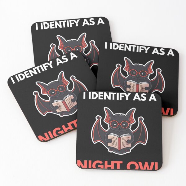 Item preview, I Identify as a Night Owl Cute Vampire Bat Halloween Shirt designed and sold by VectorForge.