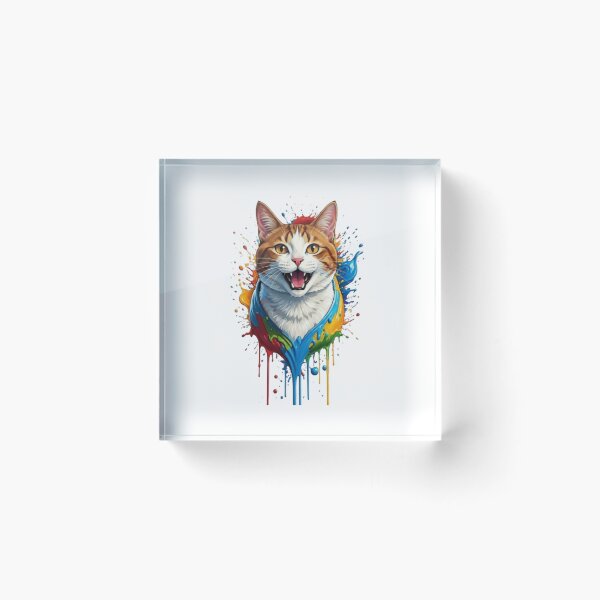 Item preview, Color Splash Cat – Vibrant Paint Drip Kitty Portrait designed and sold by PixelStyle Studio.