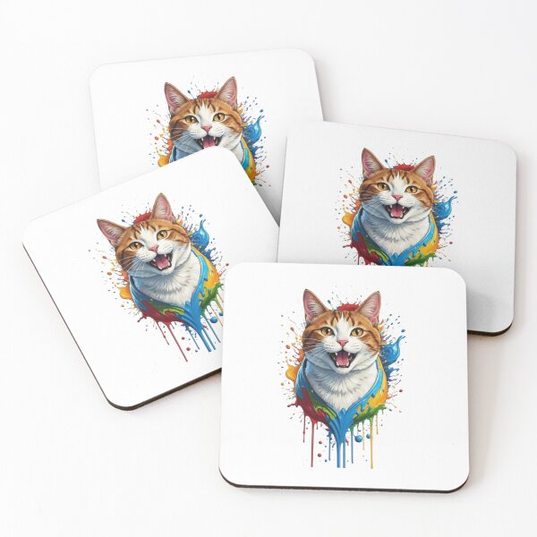Item preview, Color Splash Cat – Vibrant Paint Drip Kitty Portrait designed and sold by PixelStyle Studio.