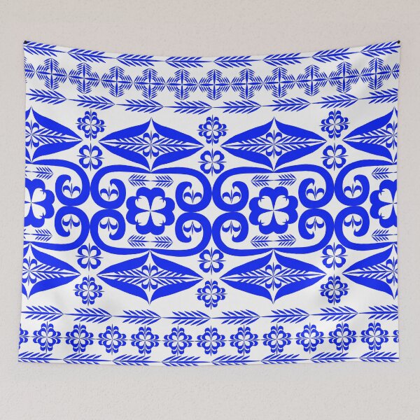 Item preview, Modern Blue Oriental Floral Geometric Seamless Pattern for Textile and Wallpaper designed and sold by Ei-Ei.