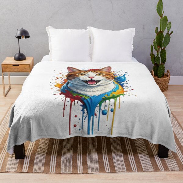 Item preview, Color Splash Cat – Vibrant Paint Drip Kitty Portrait designed and sold by PixelStyle Studio.