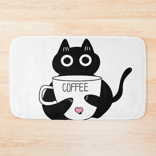 Item preview, Cute black cat - powered by coffee  designed and sold by Min659.