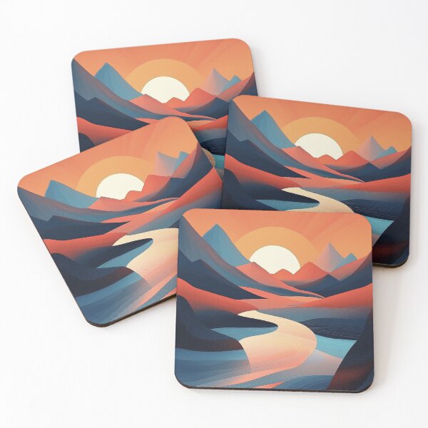Item preview, Radiant Mountain Sunrise | Modern Landscape River Art designed and sold by Becky-Poppins.