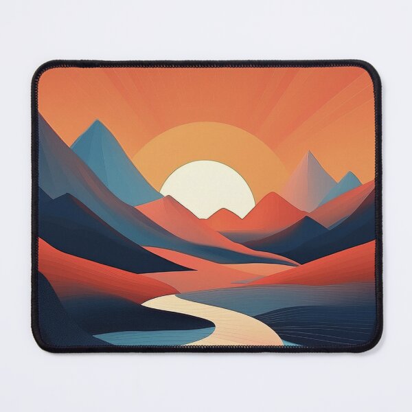 Item preview, Radiant Mountain Sunrise | Modern Landscape River Art designed and sold by Becky-Poppins.