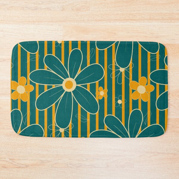 Item preview, Yellow stripes in a green field with green flowers 5E designed and sold by StefanStudioArt.