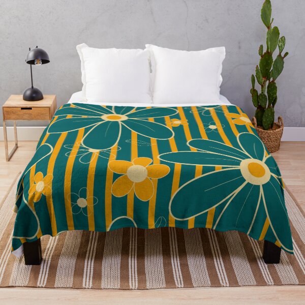 Item preview, Yellow stripes in a green field with green flowers 5E designed and sold by StefanStudioArt.