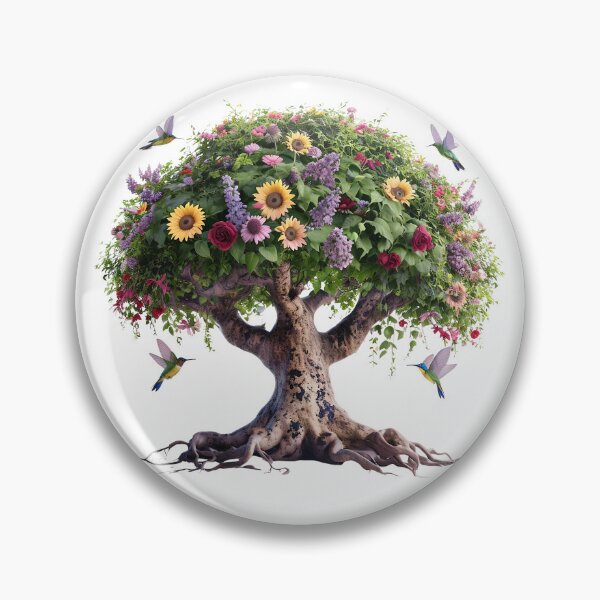 Item preview, Tree with flowers and birds designed and sold by lucyinspace.