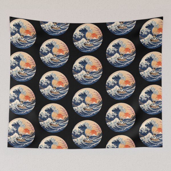 Item preview, Funny Jack Russell Captain Japanese Kanagawa Wave Japan Boat Mom Dad Kids designed and sold by FurryHavenPH.