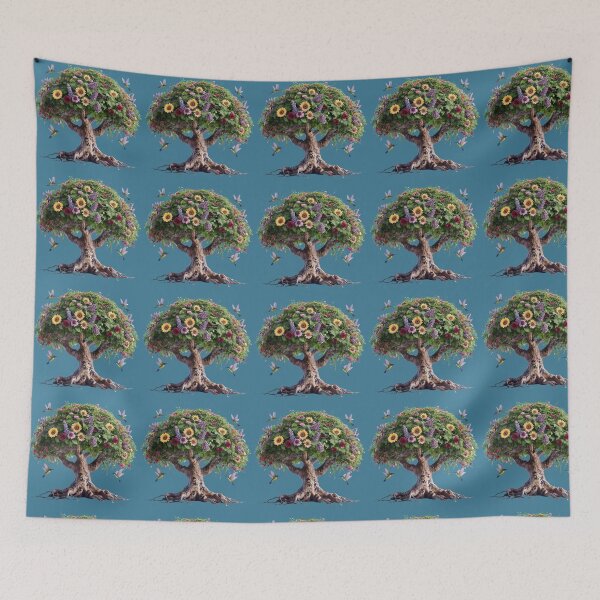 Item preview, Tree with flowers and birds designed and sold by lucyinspace.
