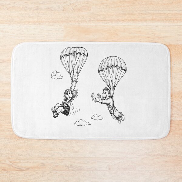 Item preview, Black and White Cartoon Parachutists in the Sky designed and sold by ROVVI.
