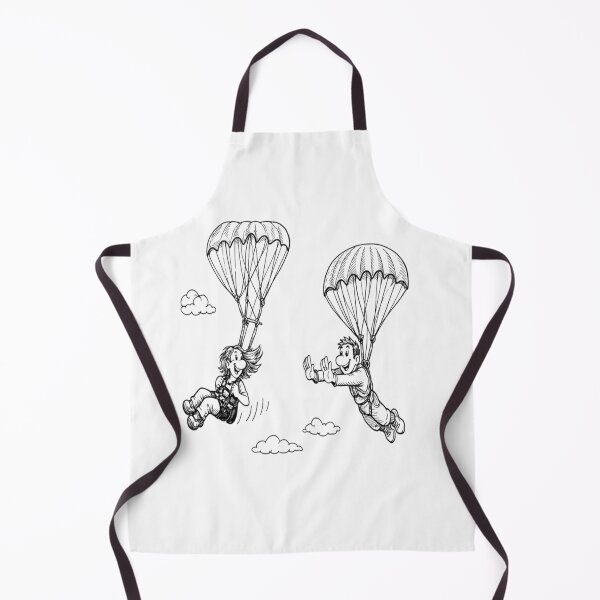 Item preview, Black and White Cartoon Parachutists in the Sky designed and sold by ROVVI.
