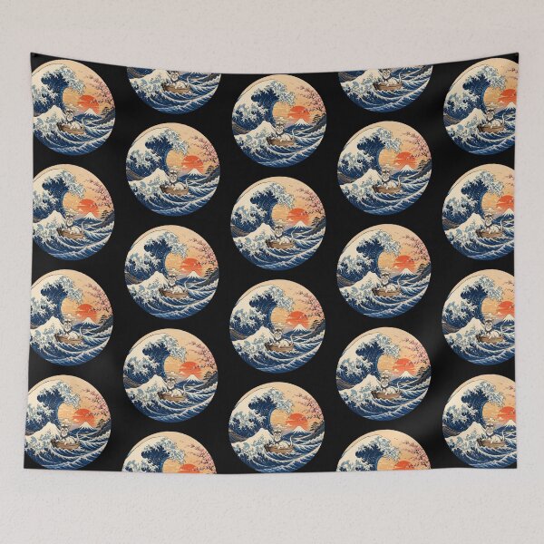 Item preview, Funny Javanese Cat Captain Japanese Kanagawa Wave Japan Boat Mom Dad Kids designed and sold by FurryHavenPH.