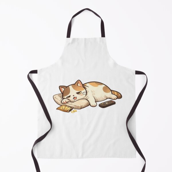Item preview, Lazy Calico Cat Eating Chips and Watching TV designed and sold by Northern Glow Art.