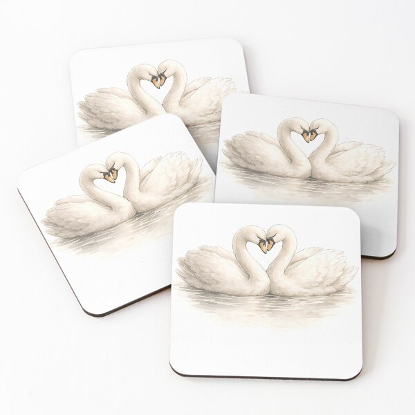Item preview, Romantic Swan Couple Watercolor T-Shirt | Elegant Love Birds Art designed and sold by ModernPaws.