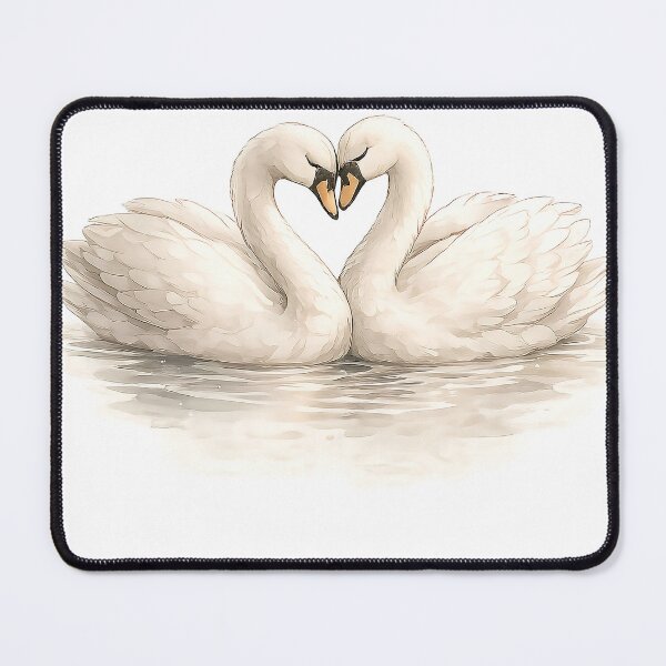 Item preview, Romantic Swan Couple Watercolor T-Shirt | Elegant Love Birds Art designed and sold by ModernPaws.