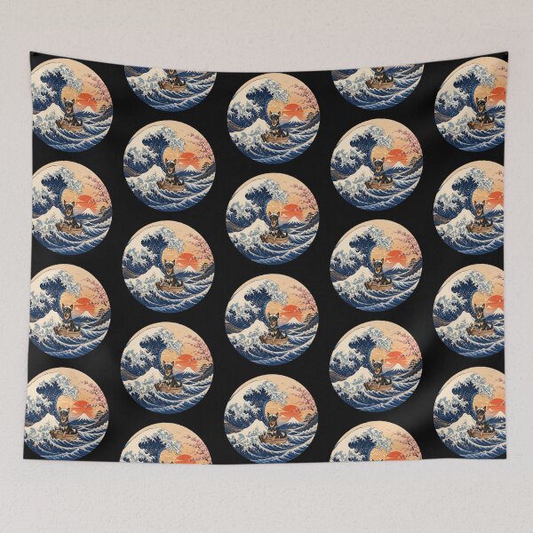 Item preview, Funny Kelpie Captain Japanese Kanagawa Wave Japan Boat Mom Dad Kids designed and sold by FurryHavenPH.
