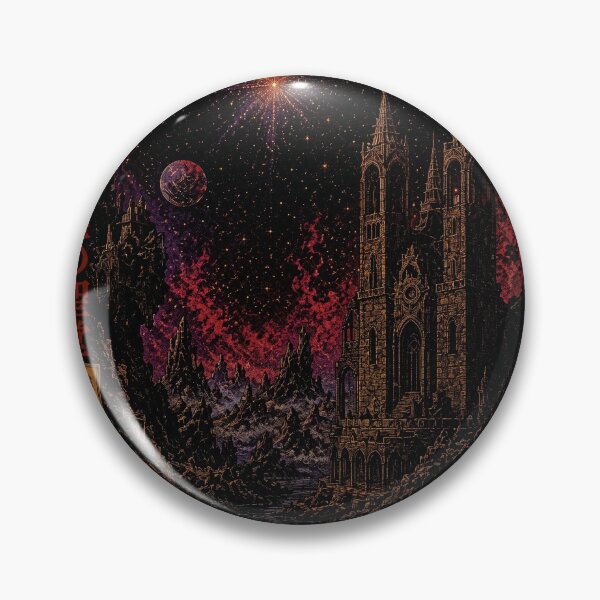 Item preview, Cosmic Gothic Cathedral Japanese Retro Dark Fantasy Art designed and sold by Vermanartist.