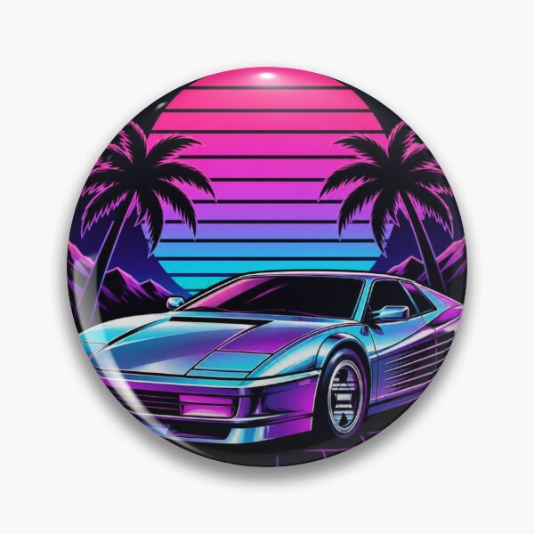 Item preview, Retro 1980s Synthwave Neon Badge | Vaporwave Circle Emblem Logo designed and sold by 80/20 Studio.