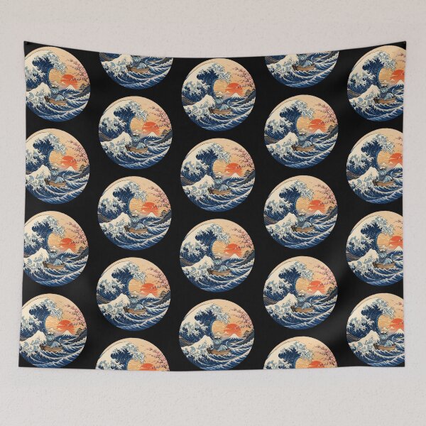 Item preview, Funny Korat Cat Captain Japanese Kanagawa Wave Japan Boat Mom Dad Kids designed and sold by FurryHavenPH.