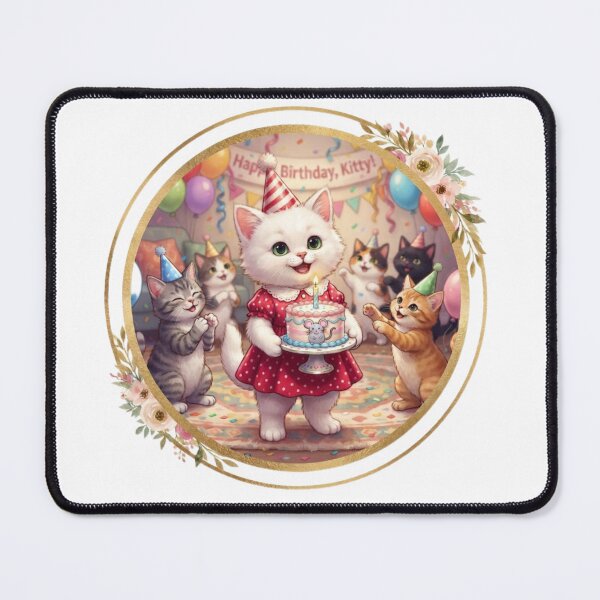 Item preview, Happy Birthday Kitty – Cute Kitten Birthday Party Art designed and sold by Fatomfatom.