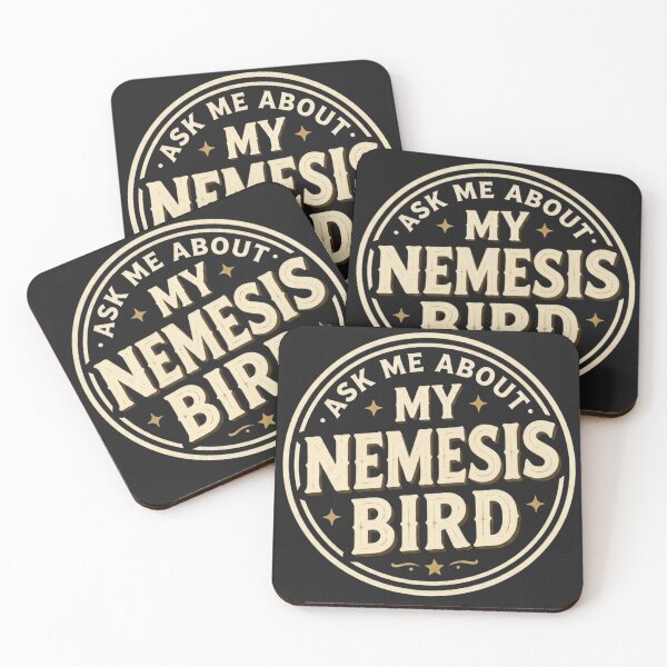 Item preview, Vintage Hand-Lettered Shield Badge Nemesis Bird Birding Humor Gift for Obsessed Birdwatchers designed and sold by NestTrailCo.
