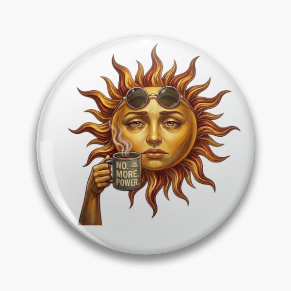 Item preview, Tired Sun Drinking Coffee No More Power Funny Illustration designed and sold by Northern Glow Art.