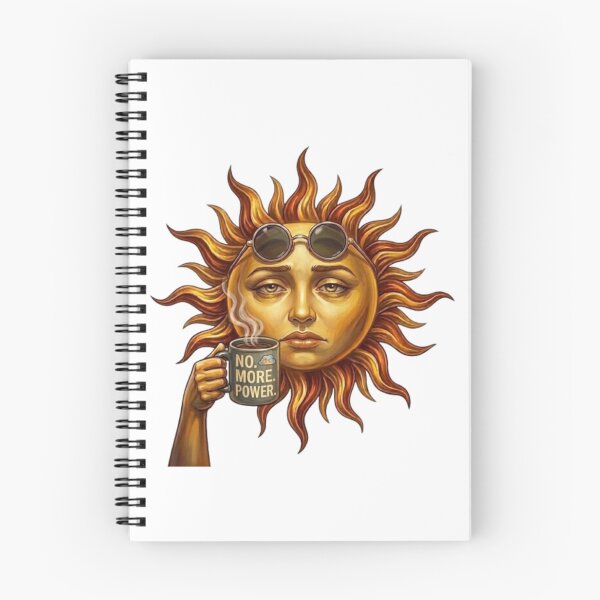 Item preview, Tired Sun Drinking Coffee No More Power Funny Illustration designed and sold by Northern Glow Art.
