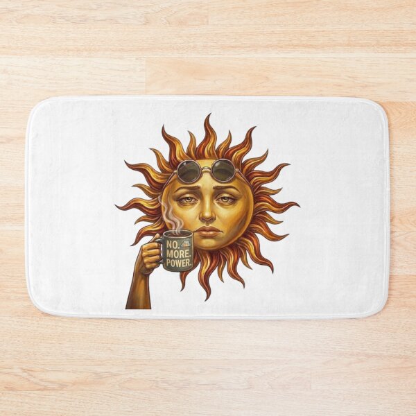 Item preview, Tired Sun Drinking Coffee No More Power Funny Illustration designed and sold by Northern Glow Art.