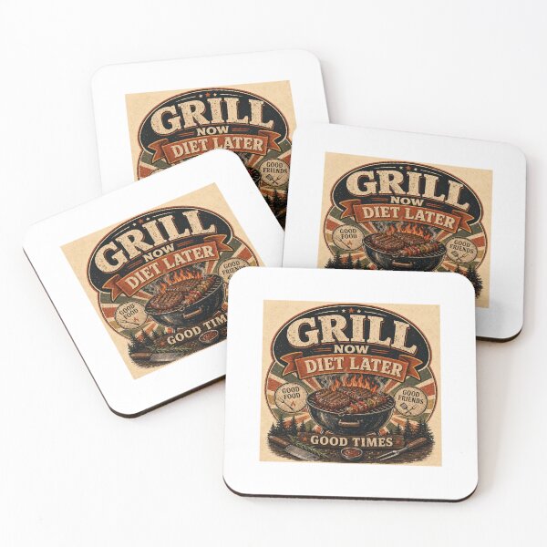 Item preview, Grill Now Diet Later | Vintage BBQ retro design designed and sold by OakEmber.