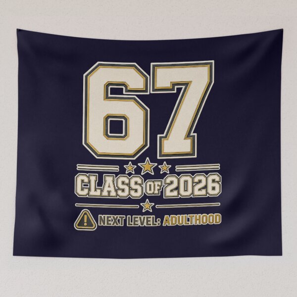 Item preview, 67 Class of 2026 – Next Level: Adulthood Graduation Senior Shirt designed and sold by Swanny's Custom T-shirt and Gift Designs.