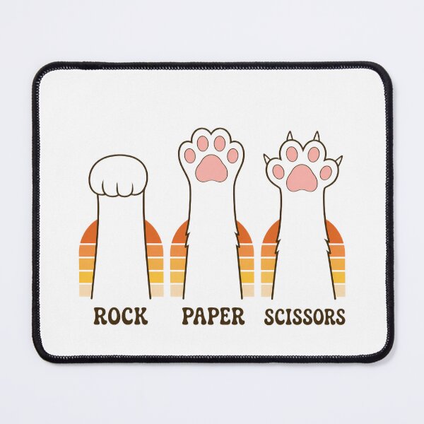Item preview, Vintage Rock Paper Scissors Hand Game Cute Paw Funny Cat designed and sold by FernaRoje.