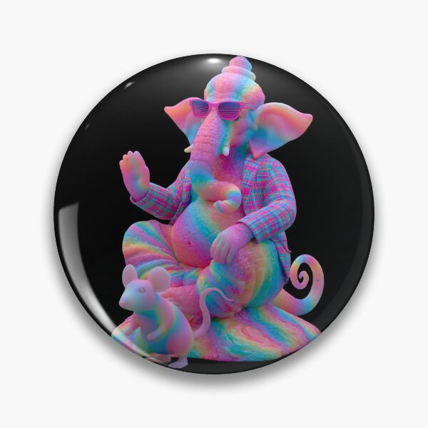 Item preview, Ganesha Wearing Beanie Sunglasses 3D Plush Pink Art designed and sold by PANNARUK THAILAND.