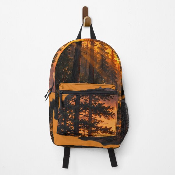 Item preview, Sunset Forest Path – Golden Light Through the Pines designed and sold by PureHarmonyArt.