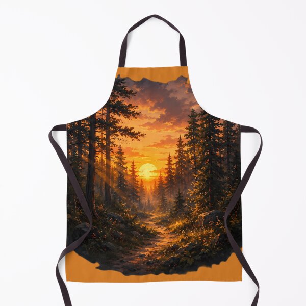 Item preview, Sunset Forest Path – Golden Light Through the Pines designed and sold by PureHarmonyArt.