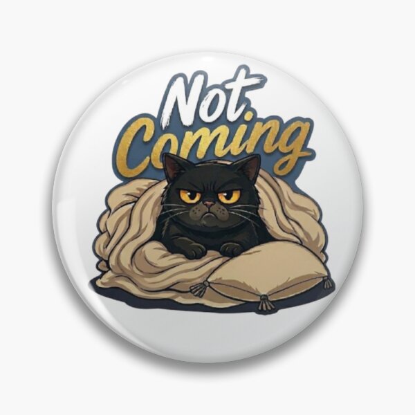 Item preview, Not Coming Grumpy Black Cat in Blanket designed and sold by Northern Glow Art.