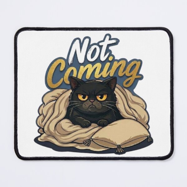 Item preview, Not Coming Grumpy Black Cat in Blanket designed and sold by Northern Glow Art.
