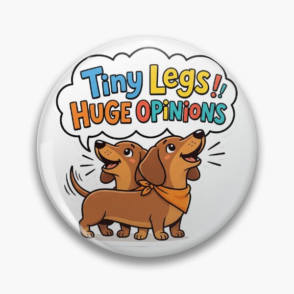Item preview, Tiny Legs Huge Opinions Funny Dachshund Sticker | Cute Wiener Dog Cartoon Design for Dog Lovers designed and sold by jgoteiner.