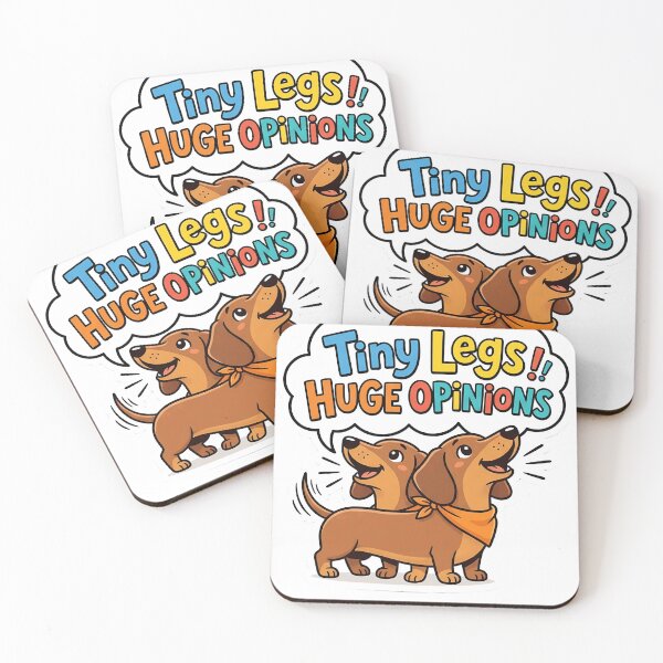Item preview, Tiny Legs Huge Opinions Funny Dachshund Sticker | Cute Wiener Dog Cartoon Design for Dog Lovers designed and sold by jgoteiner.